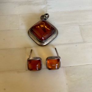 Amber pendent & ring from Poland